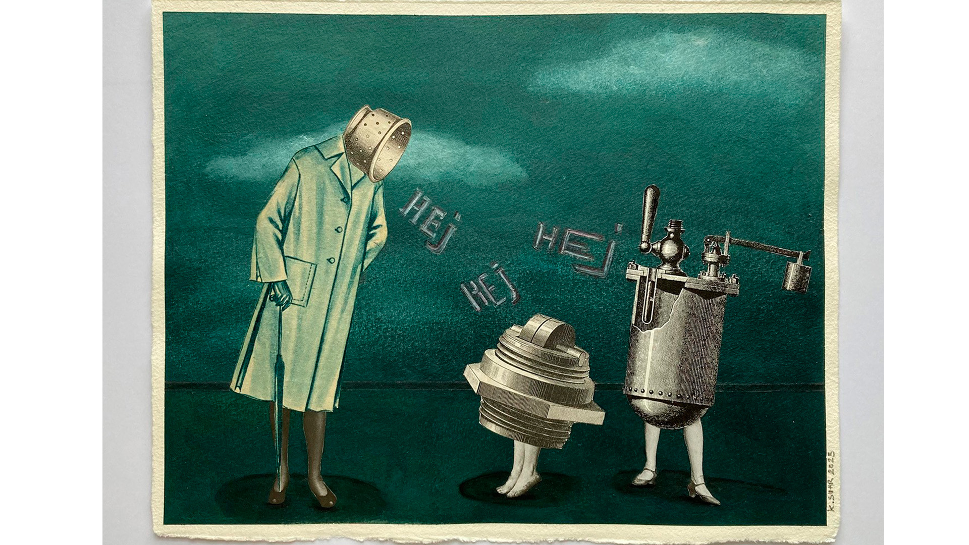 collager/maleri på papir - Kristine Suhr