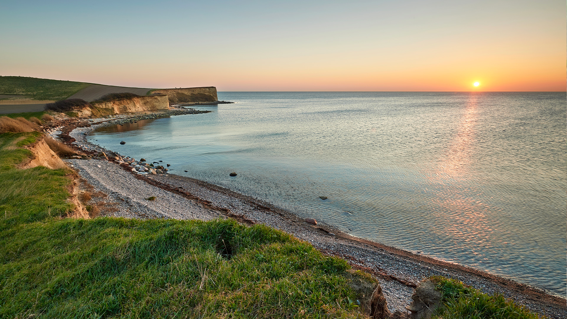 The south coast of Langeland, south of Bagenkop, offering sea views and a peaceful atmosphere for a holiday in Denmark