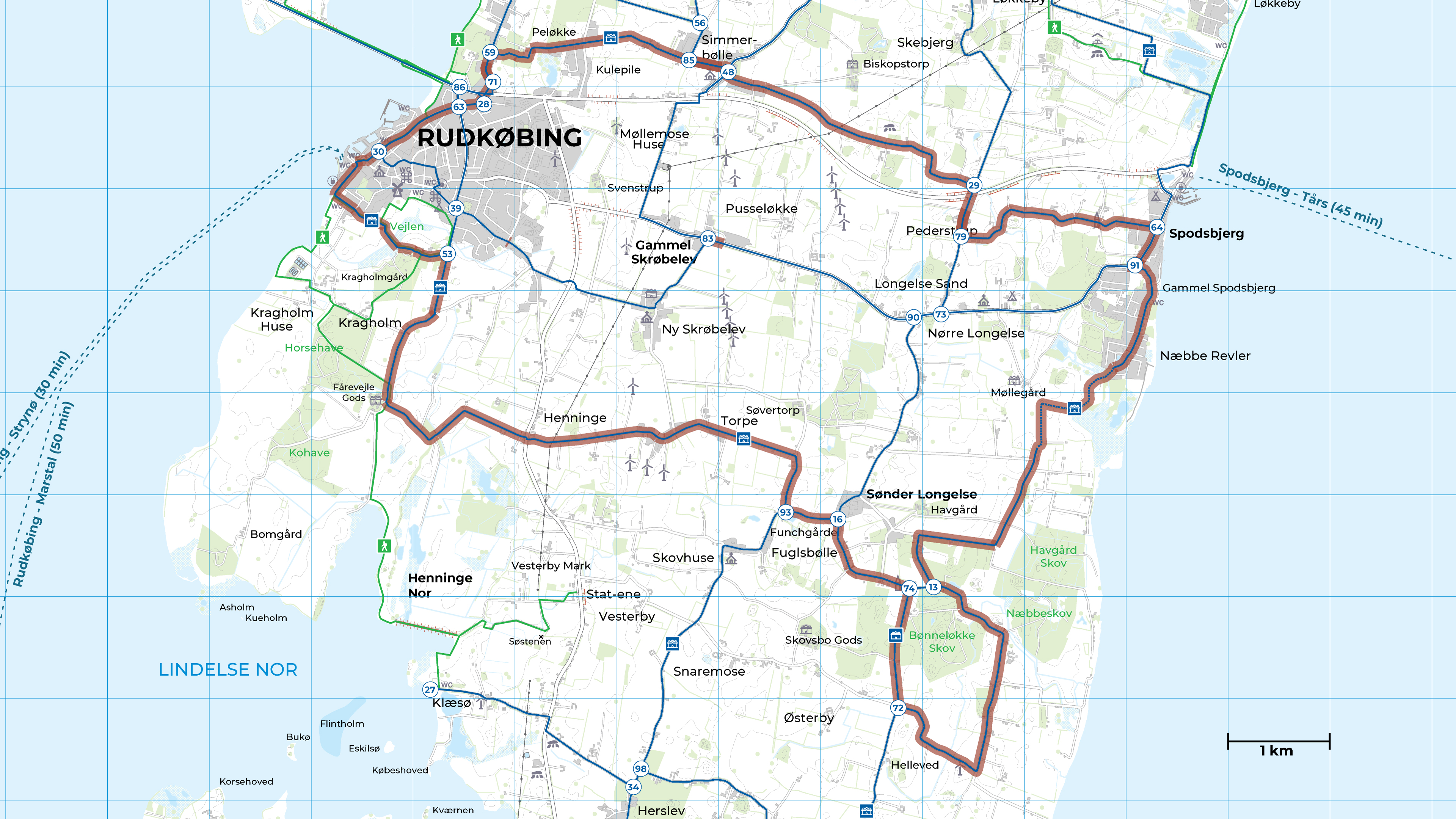 Coast-to-coast cycle route – Rudkøbing to Spodsbjerg