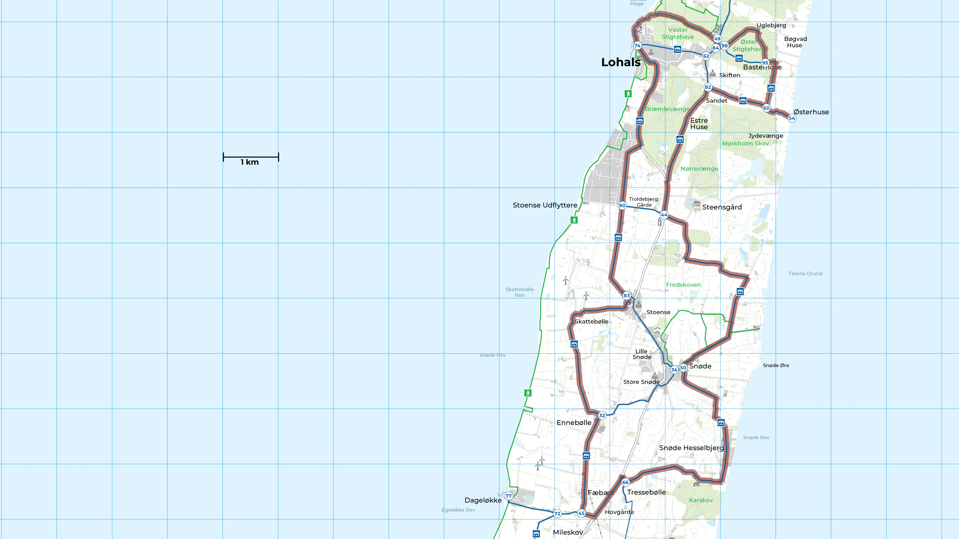Cycle route around North Langeland