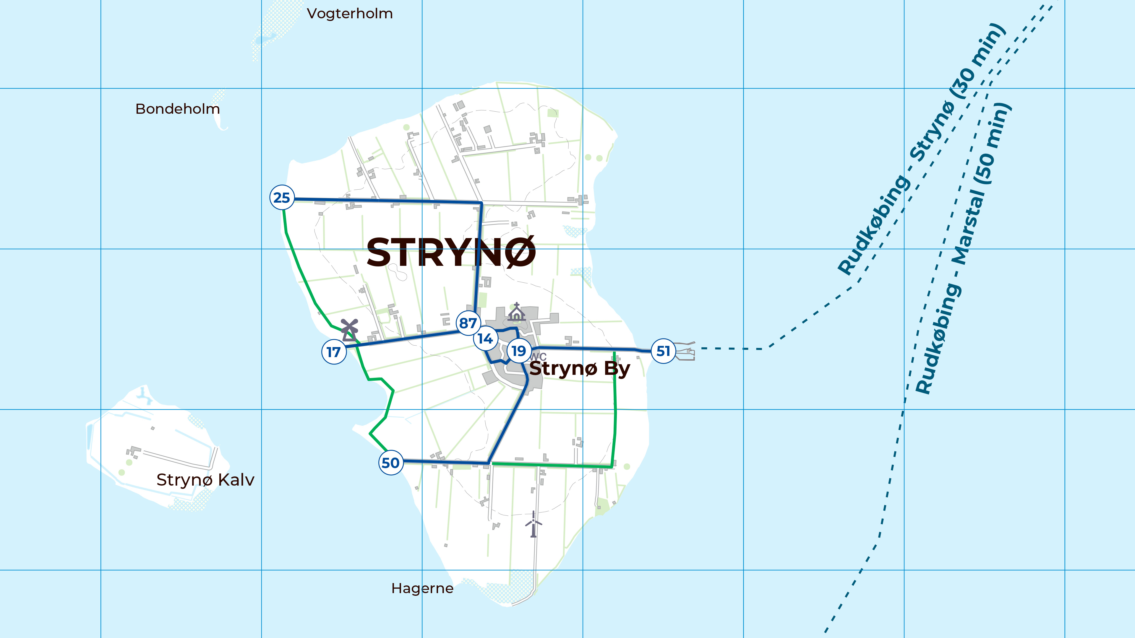 Cycle route on Strynø
