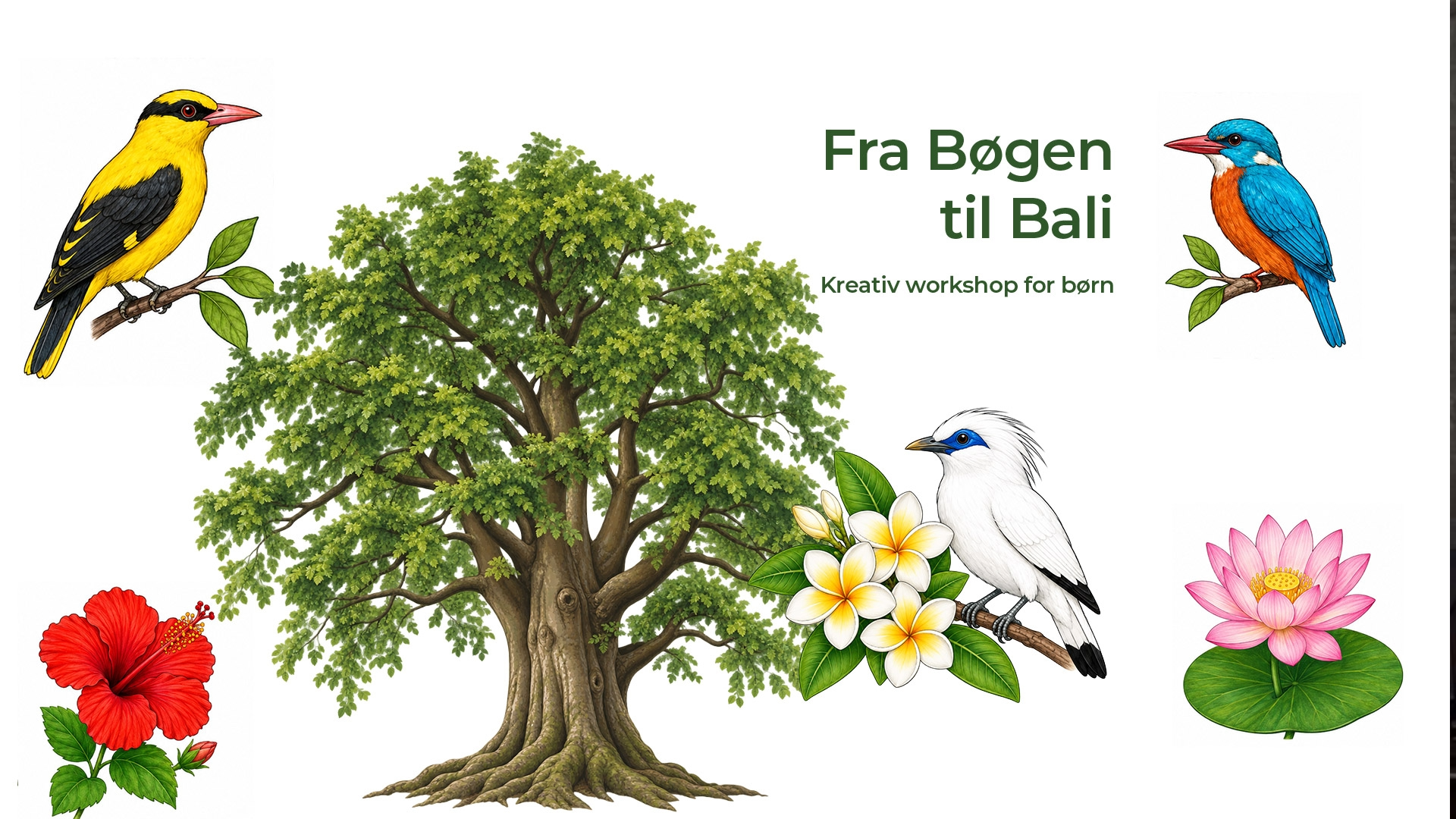 Vögel und Blumen aus Bali