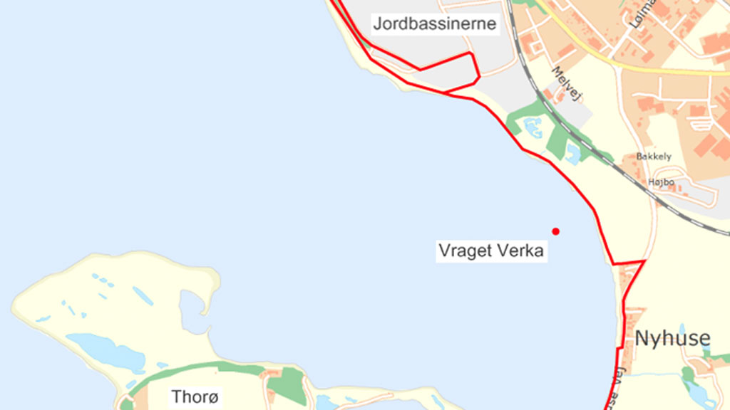 Kort over Torø Huse - Assens stien