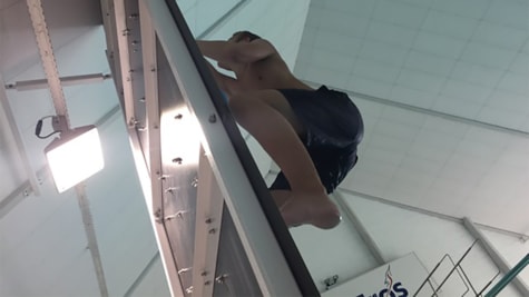 Climbing wall - above water - in Rødding Swimming Hall