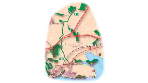 Rute T14: Drejens Halvø _ Kort