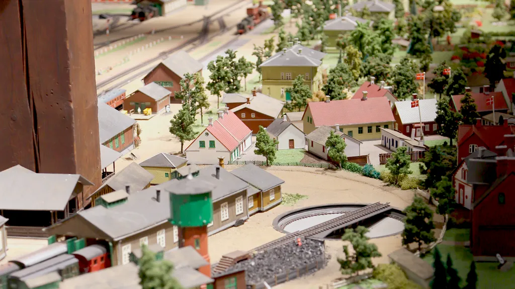 Modeljernbane - Kongeaamuseet - Billede af en lille del af byen