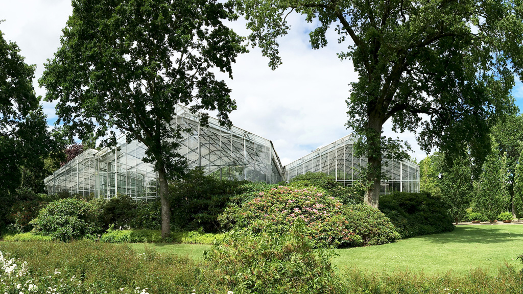 Geographical Garden _ Greenhouse and trees