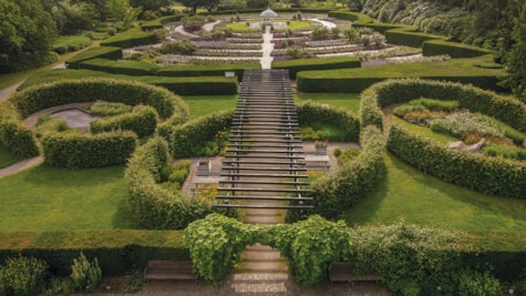 Luftfoto af blomsterparken i Geografisk Have