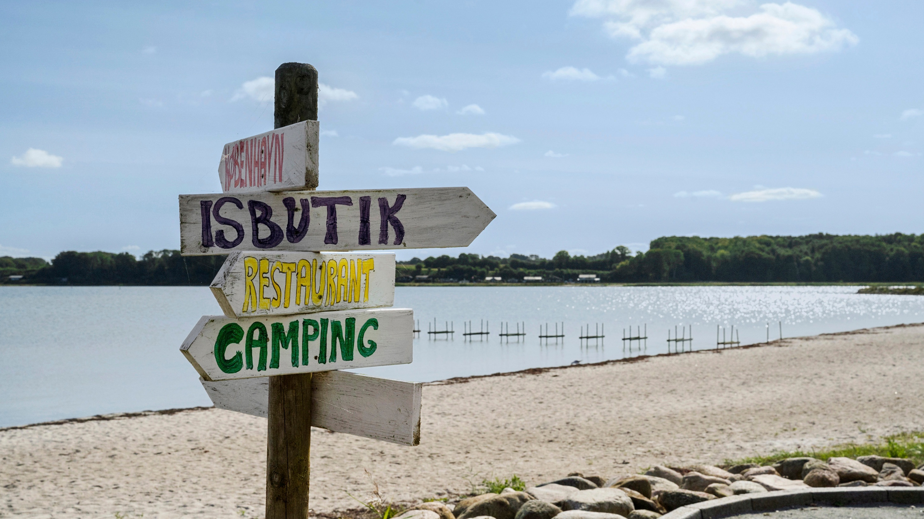 Wegweiser am Strand