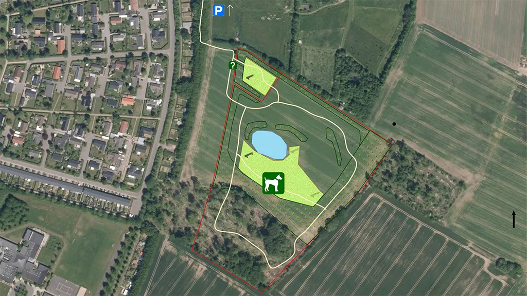 Map of the dog forest in Odder