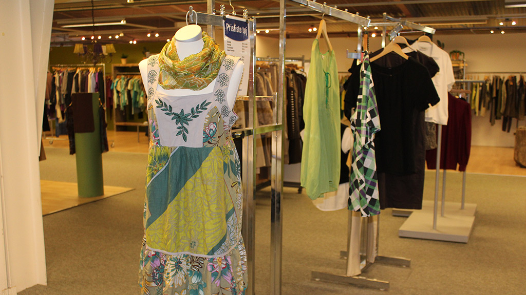 Women’s clothing at the Blå Kors Thrift Store in Horsens