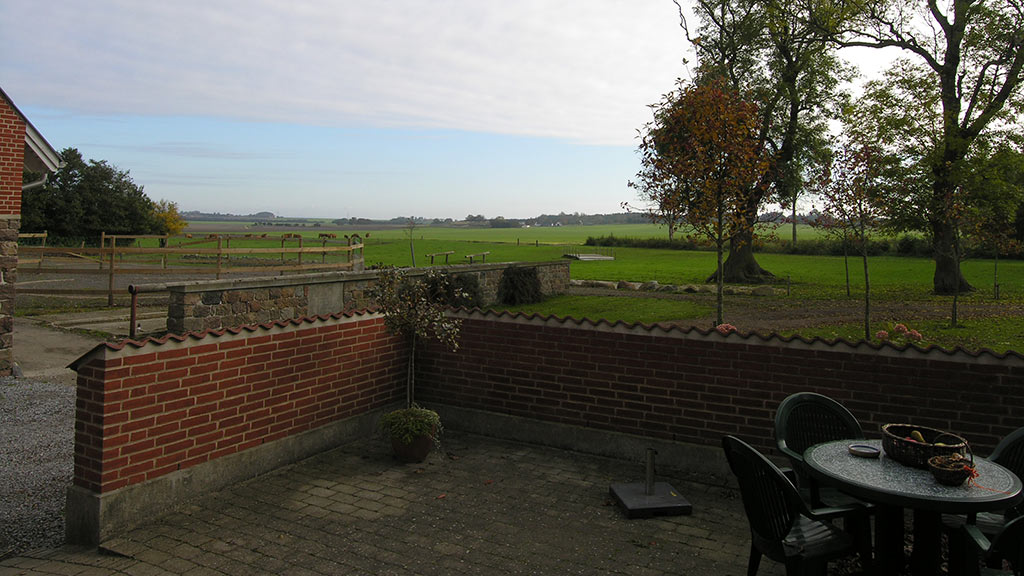 View from the terrace at Rude Hougaard B&B in Odder
