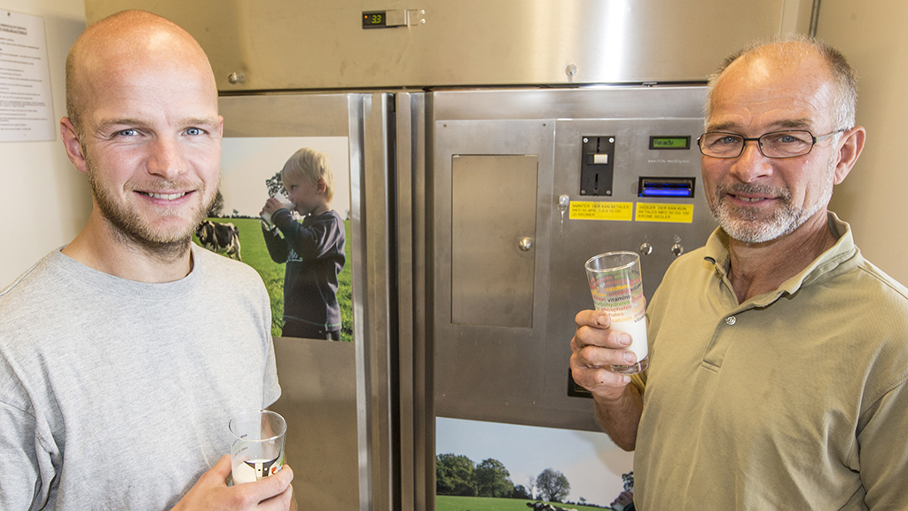 Father and son at Vejlskovgaard Dairy