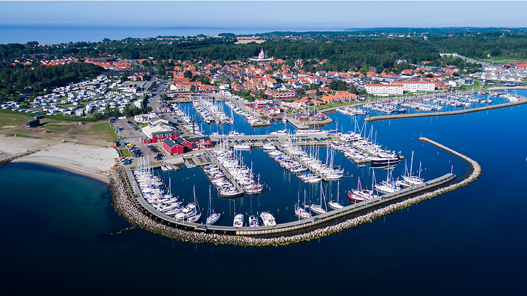 Juelsminde seen from above