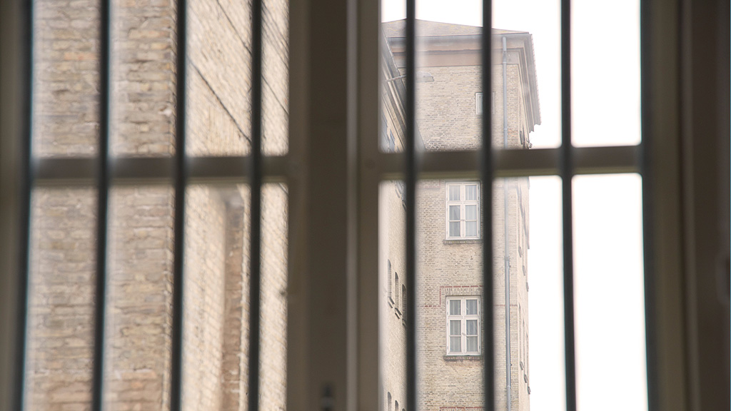 View through bars at SleepIn Fængslet in Horsens