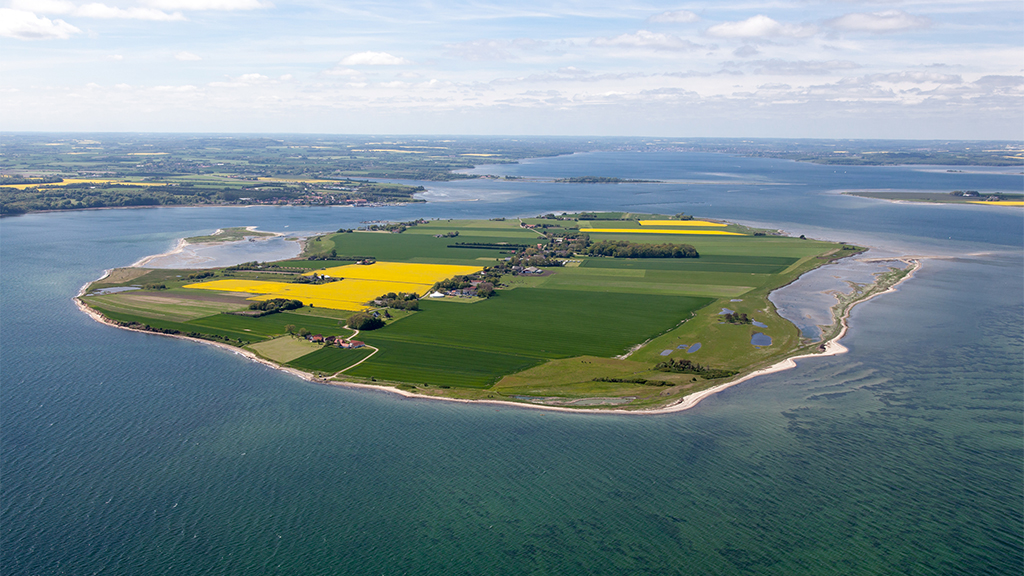 Hjarnø seen from the air.