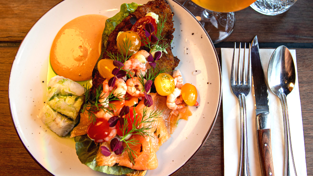 Plated fish fillet at Café Gran in Horsens