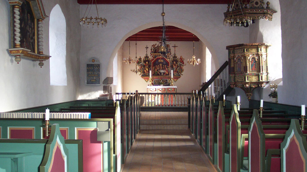 The church interior of Saksild Church