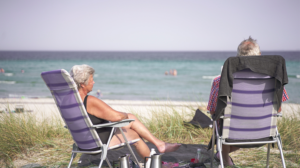 Beach chairs at Saksild Beach