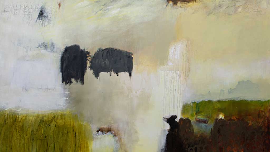 Detalje af maleri hos Galleri Kirkesvinget på Hjarnø