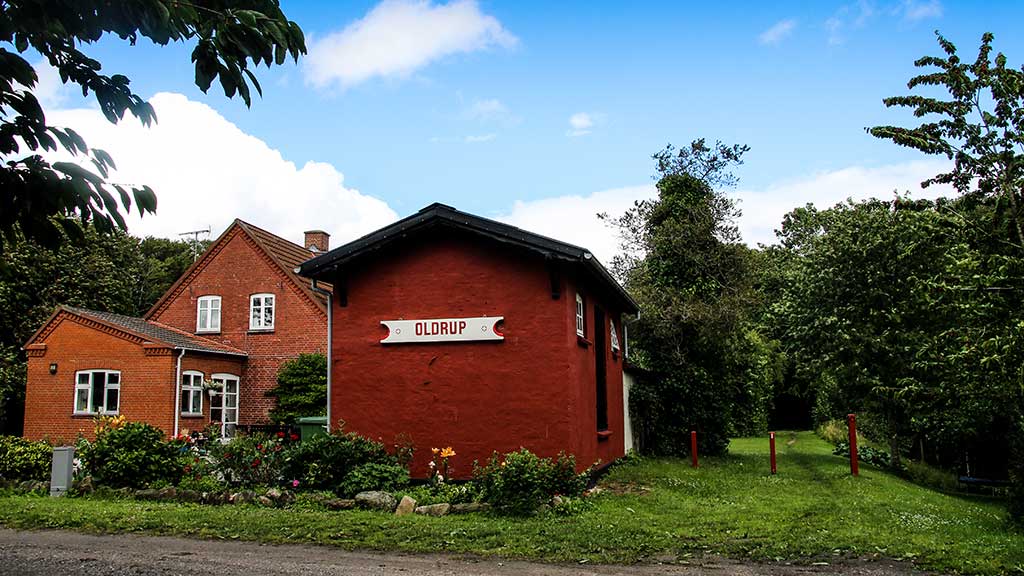 Oldrup Station on the railway trail between Odder and Horsens