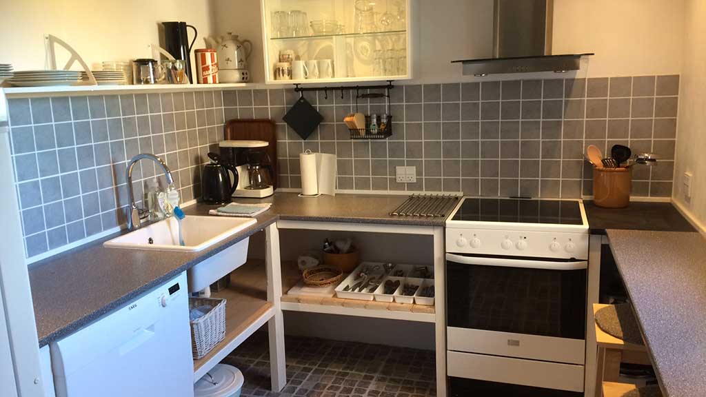 The shared kitchen at Karensdal B&B