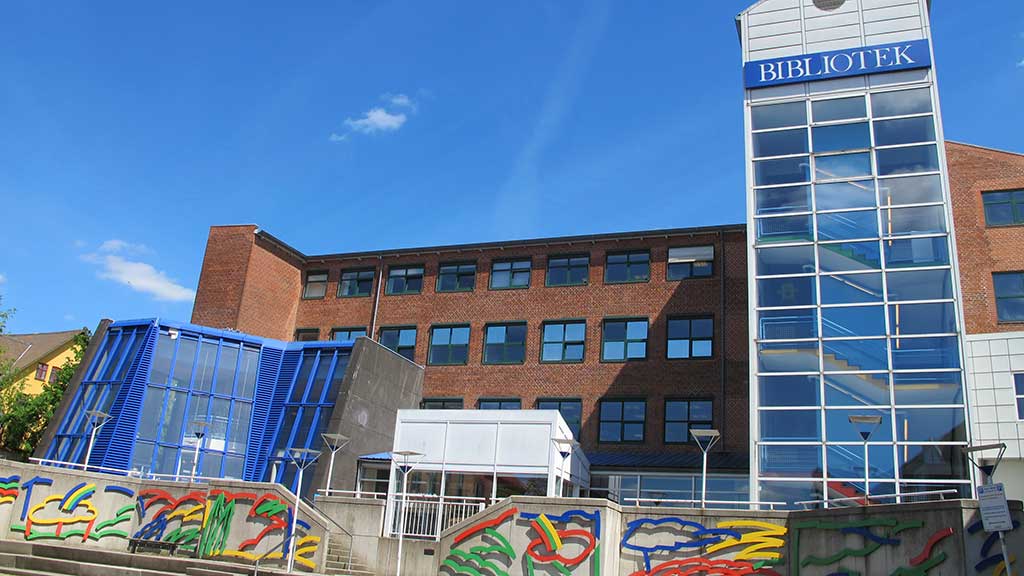 Horsens Library seen from the outside from Tobaksgården