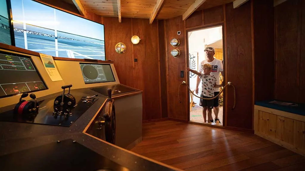 Ship simulator at Juelsminde Harbour Museum