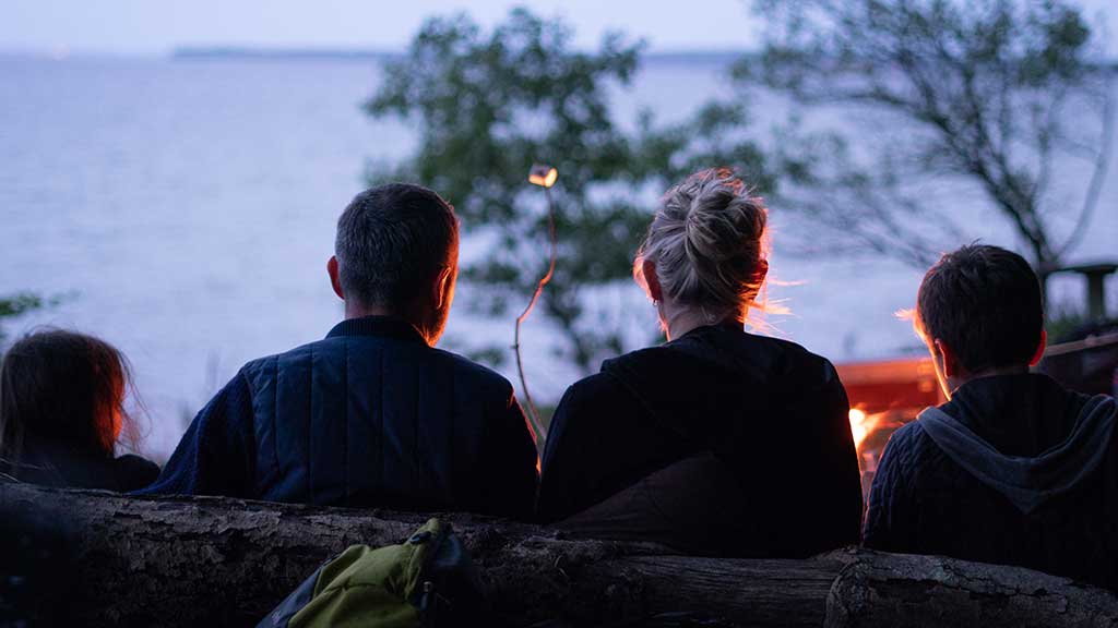 Staksrode Forest primitive accommodation with sea view