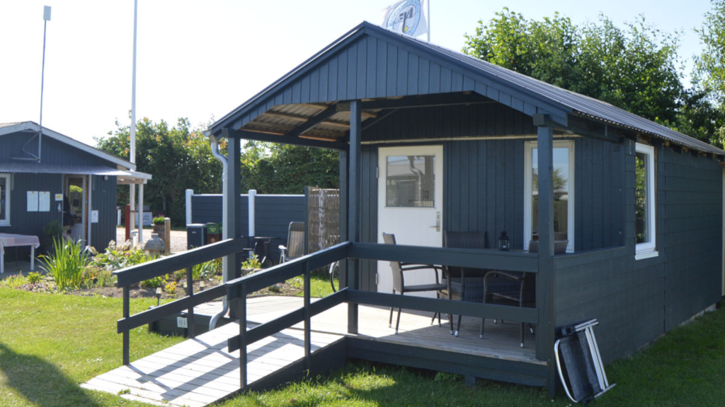 Wooden cabin viewed from the outside at NFJ Naturist - Familiecamping