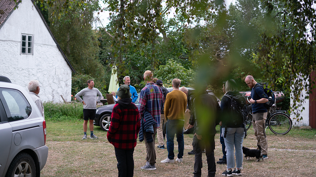 Group at the parking lot on Endelave