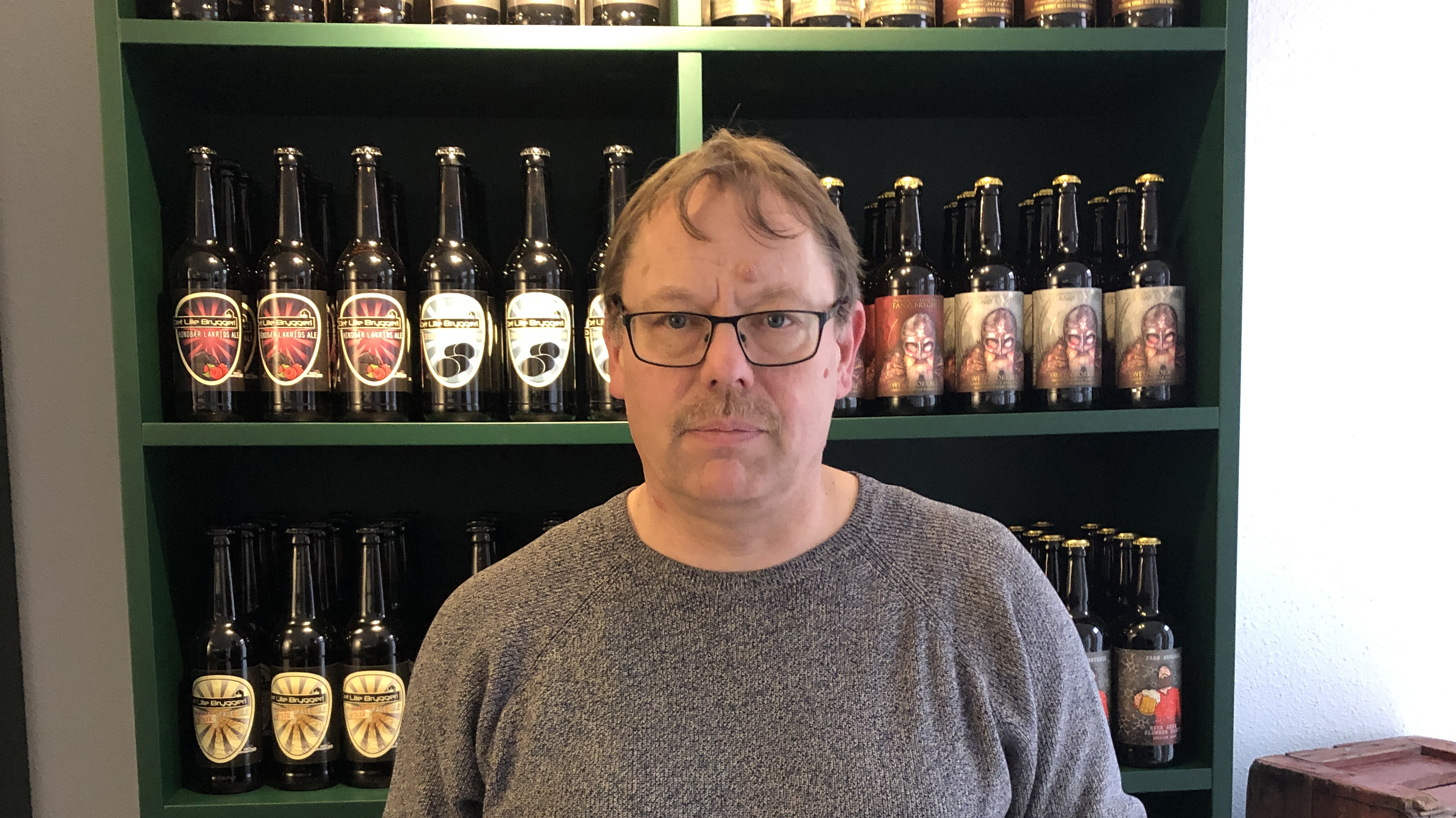 Lars Henrik from Øl2Go, a store with local beers in Horsens.