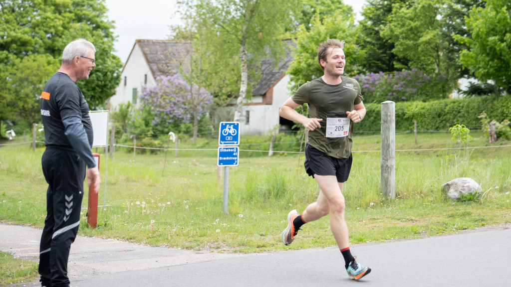 Man running on the Nature Trail Horsens-Silkeborg
