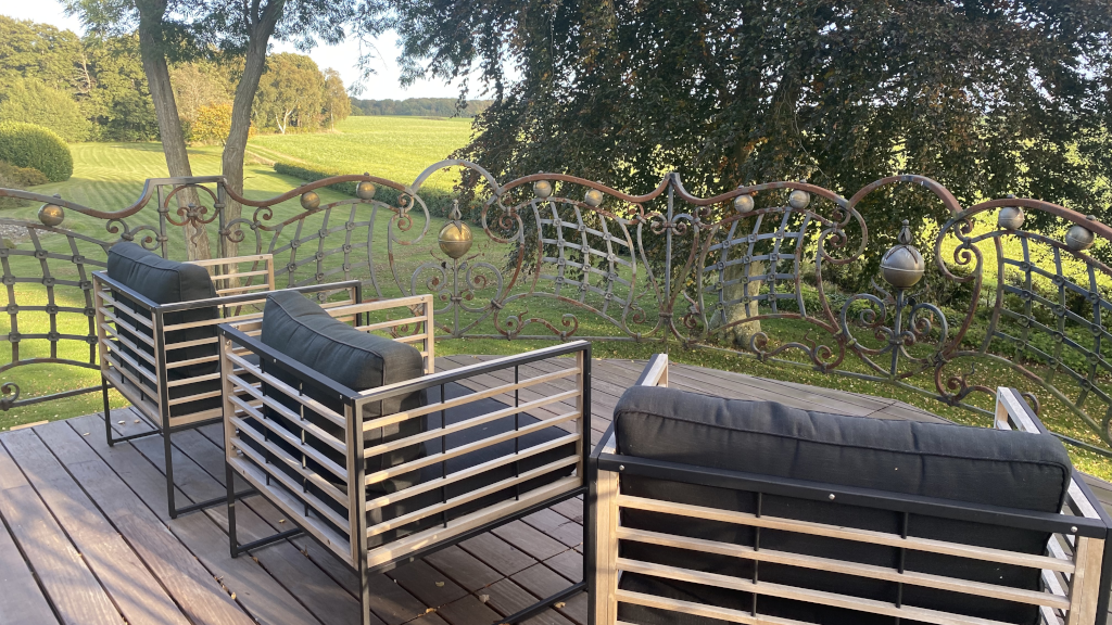 View over the fields at Brigsted from the balcony at Kursuscenter Brigsted