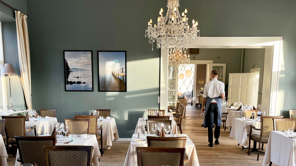 Waiter at the brasserie at Hotel Vejlefjord