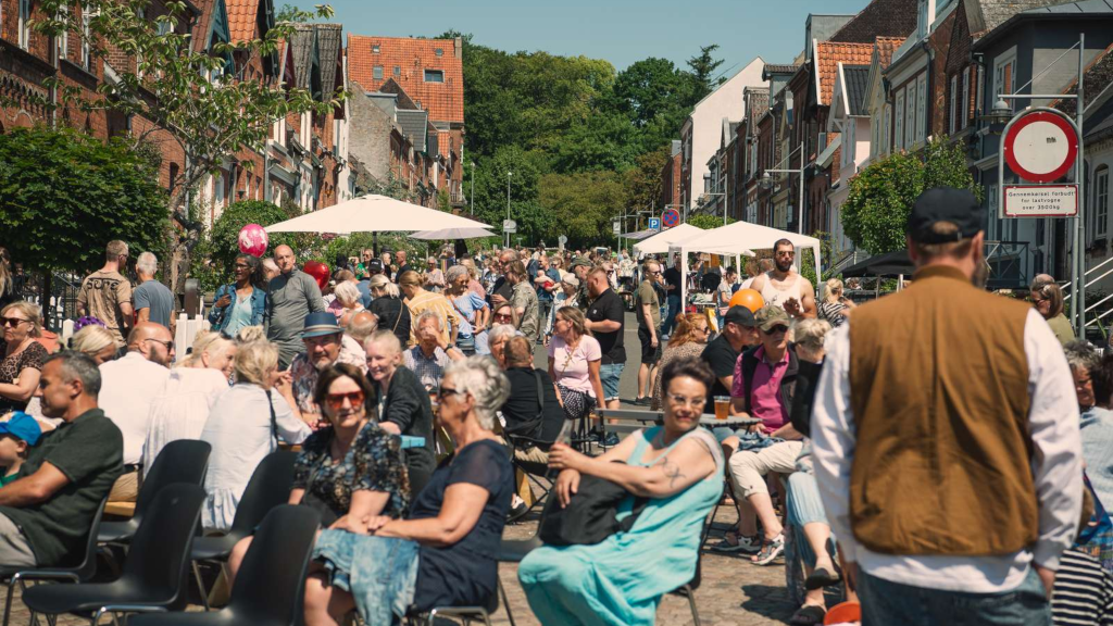 A market in Ny Havnegade in Horsens during the Horsens Holder festival