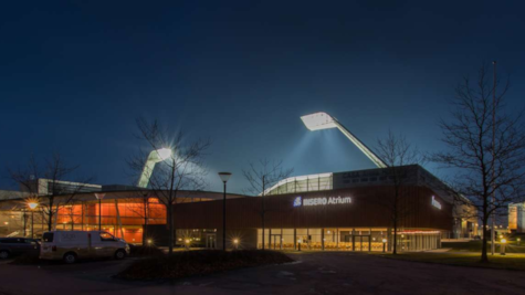 Forum Horsens, Nordstern Arena og Insero Atrium set fra parkeringspladsen