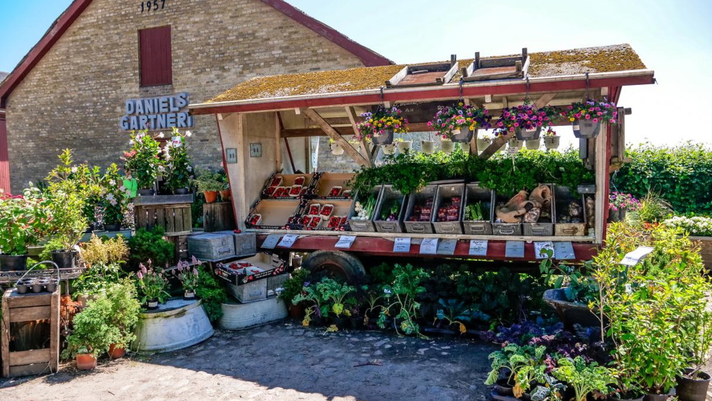 Blomsterbod fra Daniels Gartneri hos Fru Møllers Mølleri