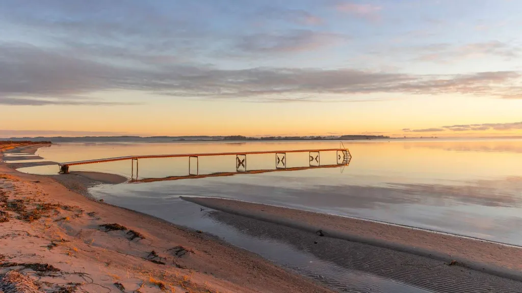 Jetty at Borre Knob at sunset