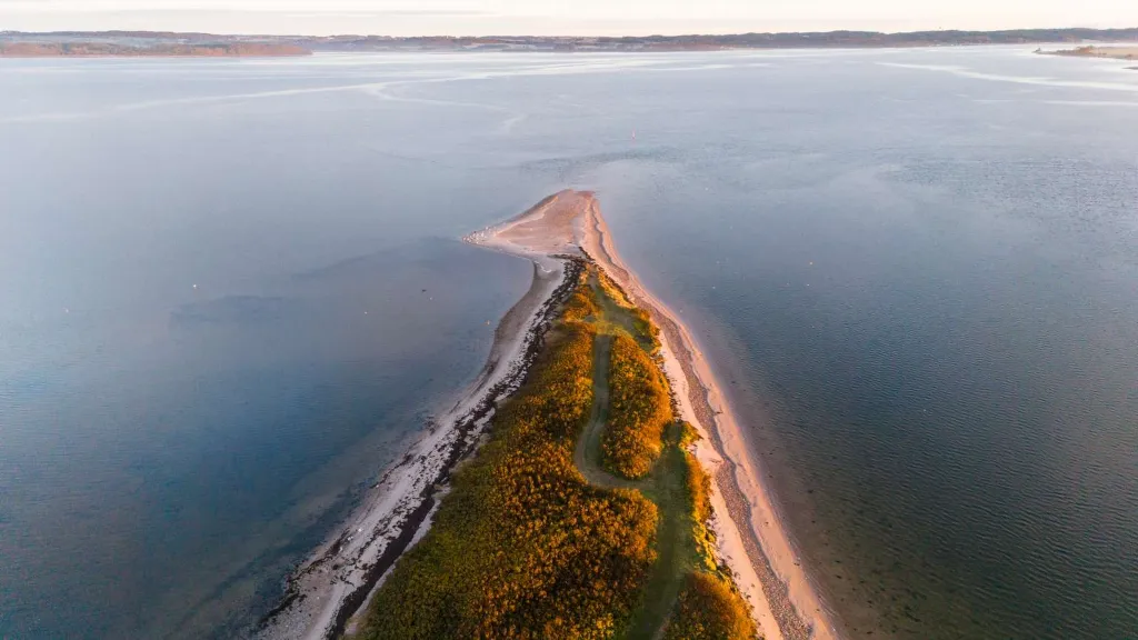 Aerial photo of Borre Knob in Horsens Fjord