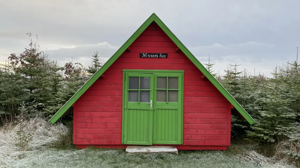 The elf's house by the fir trees in the Fairy Tale Forest