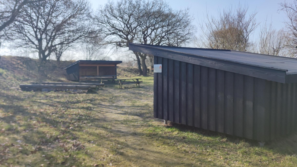 Two shelters at the shelter site in Lundum