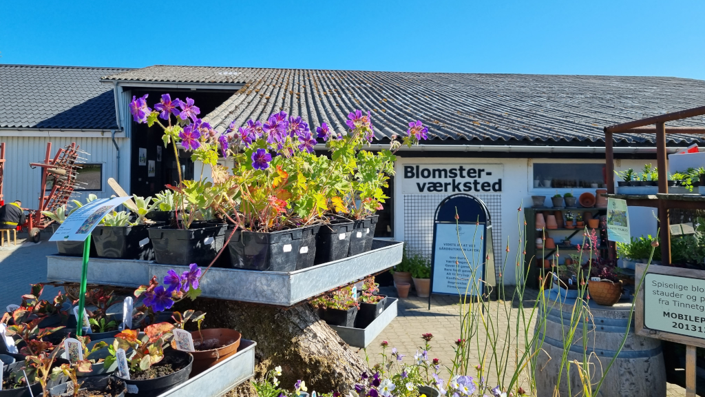 The flower workshop at Tinnetgaard seen from the outside