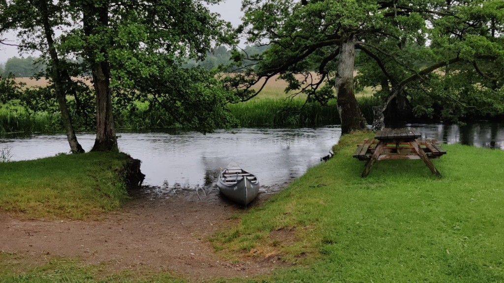 Isætningsstedet ved Voervadsbro Teltplads ved Gudenåen