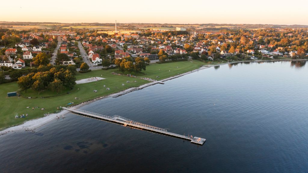 Drone foto af Langelinie Bystrand