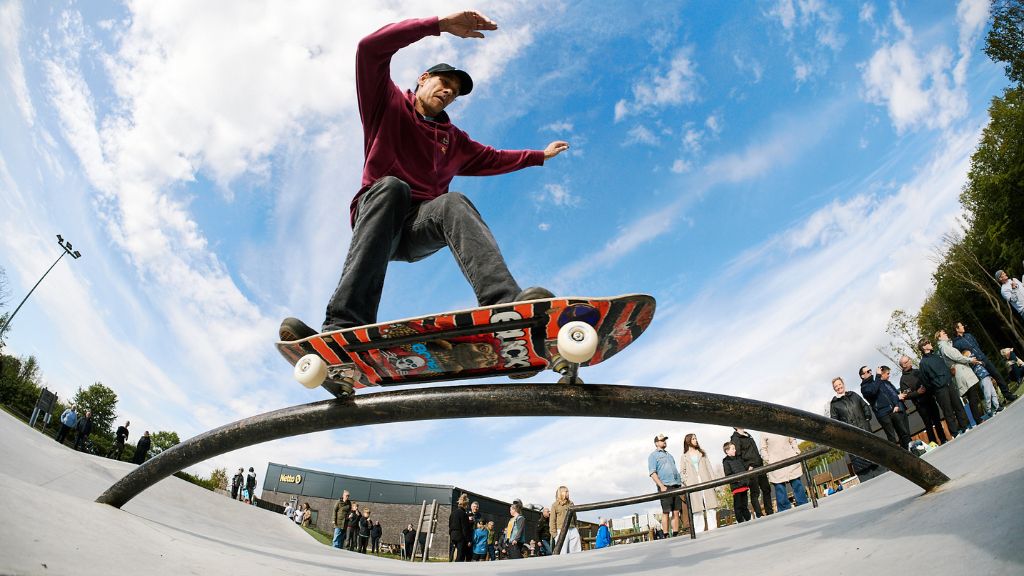 Skaters enjoying the Skate Arena in Juelsminde Nature Park