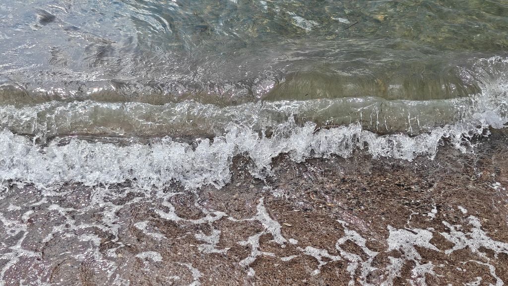 Clear bathing water at Rosenvold Beach.
