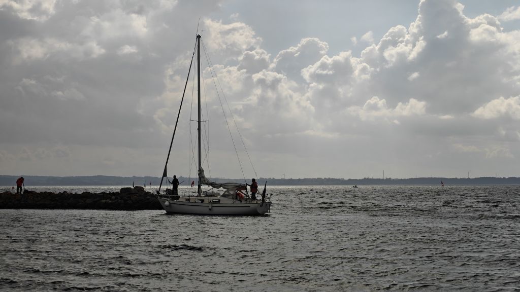 Rosenvold Harbour as seen from the beach.