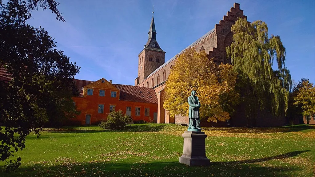 Odense Cathedral seen from the park