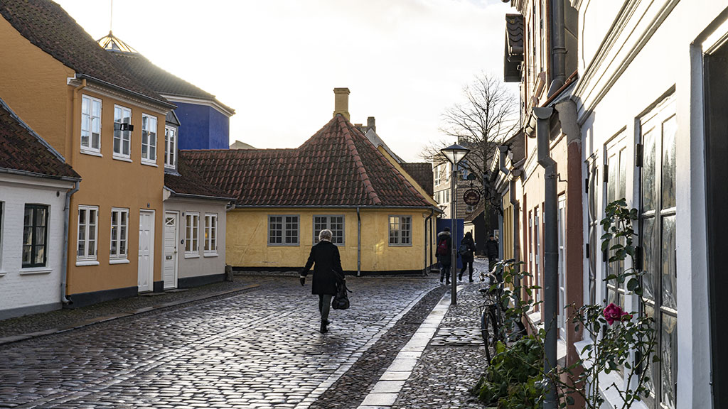 Hans Jensens Stræde overskyet og koldt